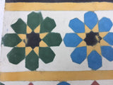 Moroccan Encaustic Cement Tile Border with Fez Design