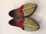 Handcrafted Leather Turkish Gold Embroidered Shoes
