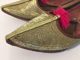 Handcrafted Leather Turkish Gold Embroidered Shoes