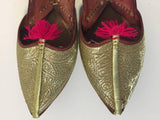 Handcrafted Leather Turkish Gold Embroidered Shoes