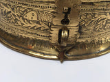 Decorative Large Round Anglo-Indian Brass Box Tea Caddy