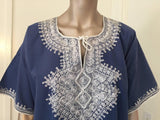 Blue Moroccan Bohemian Caftan Size M