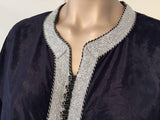 Moroccan Elegant Velvet Kaftan Black and Silver Caftan