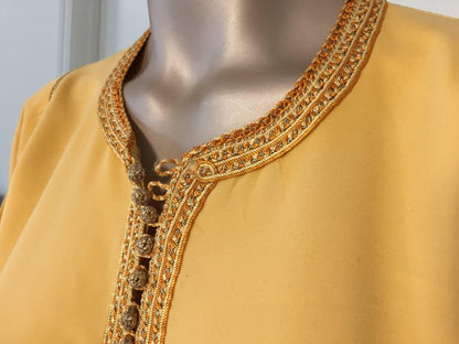 Moroccan Vintage Yellow Gold Caftan