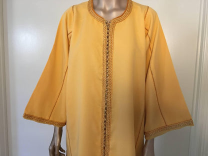 Moroccan Vintage Yellow Gold Caftan