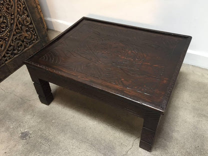 Moroccan Berber Table with Carved Tribal African Designs