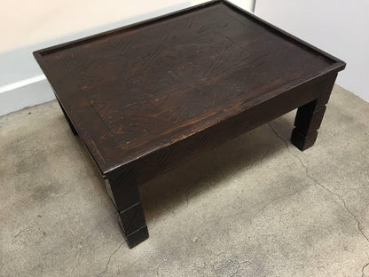 Moroccan Berber Table with Carved Tribal African Designs