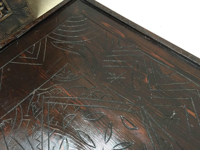 Moroccan Berber Table with Carved Tribal African Designs