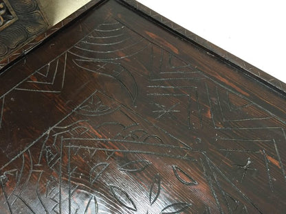 Moroccan Berber Table with Carved Tribal African Designs