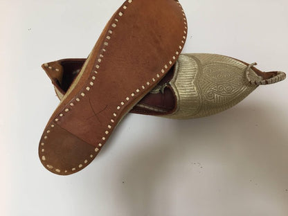 Turkish Leather Shoes with Gold Embroidered