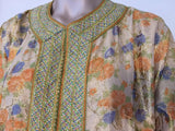 Moroccan Brocade Floral Kaftan Gown Maxi Dress