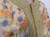 Moroccan Brocade Floral Kaftan Gown Maxi Dress
