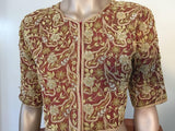 Bollywood Star Silk Sari Custom Designer Beaded Embroidered Gown