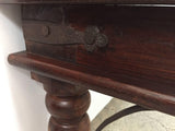 Anglo Indian Wooden Coffee Table with Iron and Glass