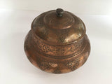 Persian Tinned Copper Jar with Lid