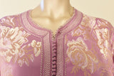 Moroccan Purple Brocade Caftan Gown Maxi Dress Kaftan Size M