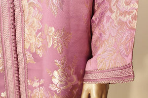 Moroccan Purple Brocade Caftan Gown Maxi Dress Kaftan Size M