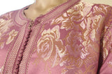 Moroccan Purple Brocade Caftan Gown Maxi Dress Kaftan Size M