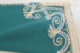 Moroccan Green Embroidered Caftan Maxi Dress Kaftan Size M