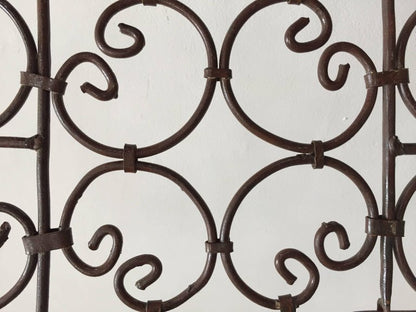 Hand-Forged Wrought Iron Folding Moorish Screen with Three Panels