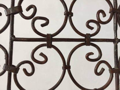 Hand-Forged Wrought Iron Folding Moorish Screen with Three Panels