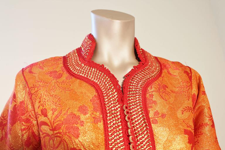 Moroccan Brocade Caftan Maxi Dress 1970 Kaftan Size S to M