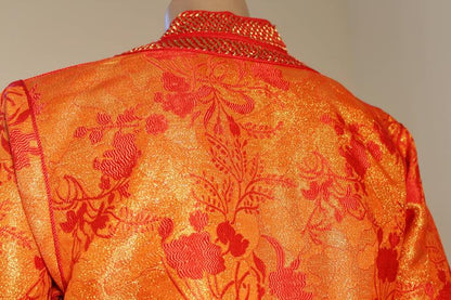 Moroccan Brocade Caftan Maxi Dress 1970 Kaftan Size S to M