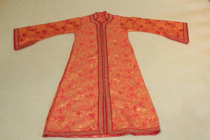 Moroccan Brocade Caftan Maxi Dress 1970 Kaftan Size S to M