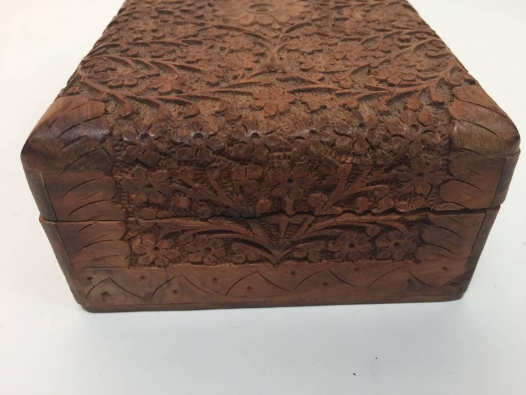 Hand-Carved Sandalwood Jewelry Box by Rajasthani Artist, India