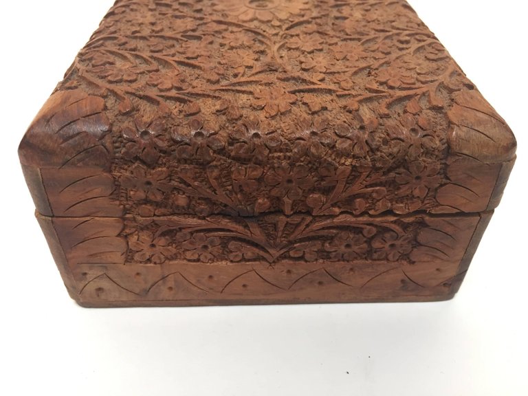 Hand-Carved Sandalwood Jewelry Box by Rajasthani Artist, India