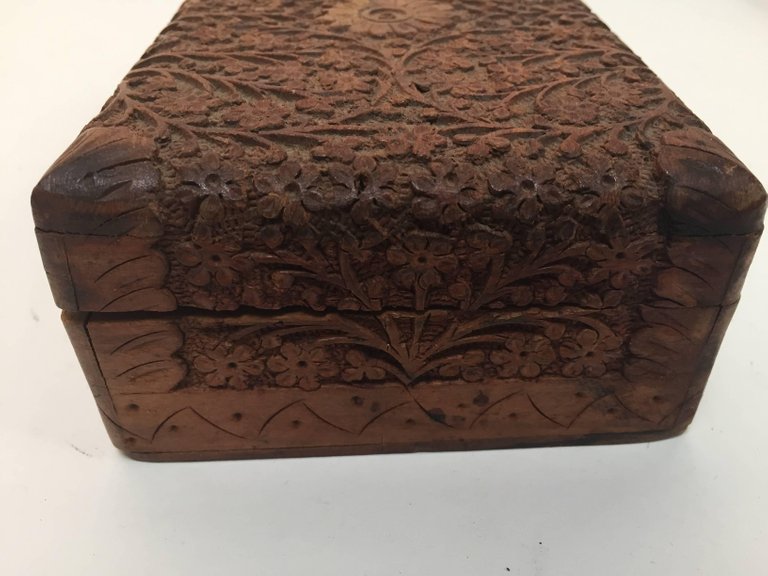 Hand-Carved Sandalwood Jewelry Box by Rajasthani Artist, India
