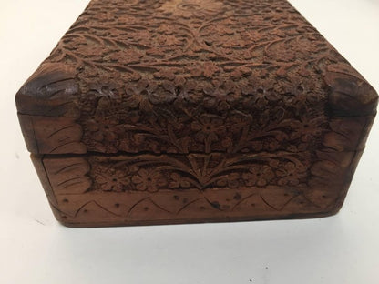Hand-Carved Sandalwood Jewelry Box by Rajasthani Artist, India
