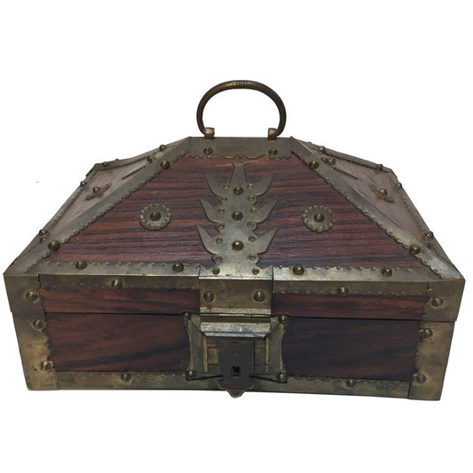 Ethnic Indian Decorative Jewelry Box with Brass, Kerala Nettur Petti