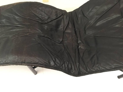 Tord Bjorklund Chaise Longue in Black Leather, 1970