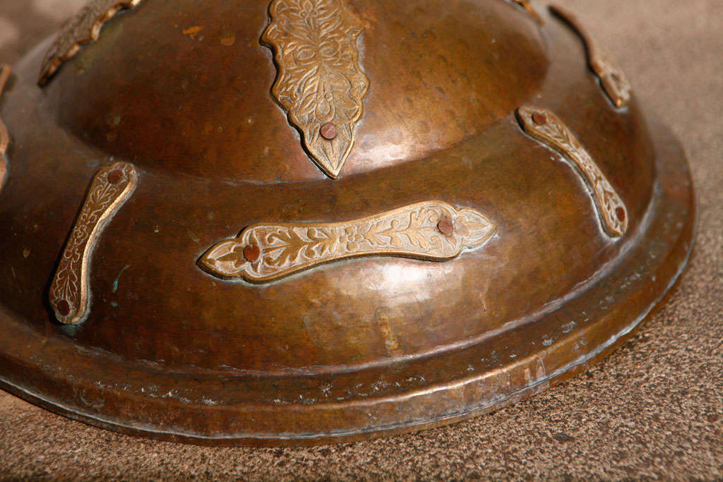 Handcrafted Moroccan Brass Vessel, Moorish Style, 19\" Diameter