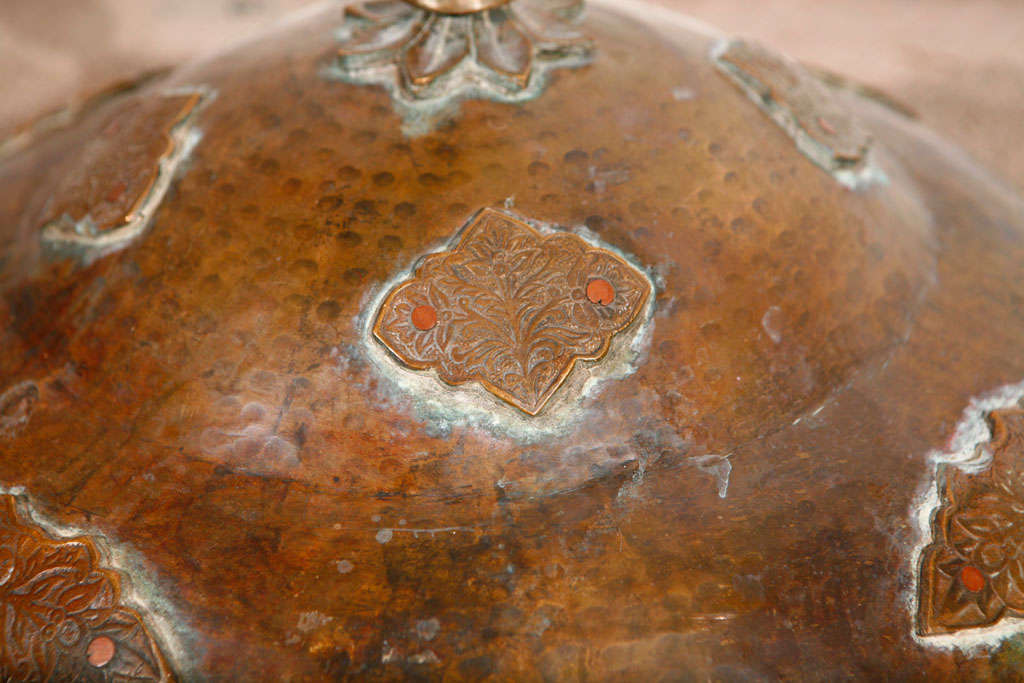 Handcrafted Moroccan Brass Vessel, Moorish Style, 19\" Diameter