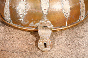 Moroccan Antique Bronze cover with brass etched decor