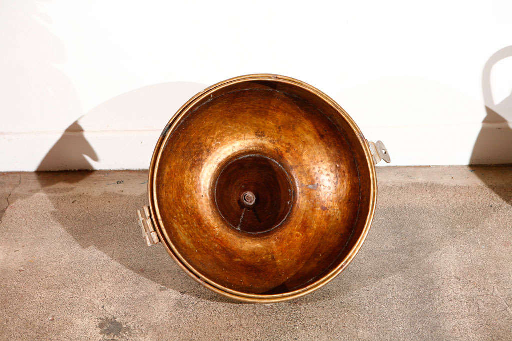 Moroccan Antique Bronze Cover with Brass Etched Decor