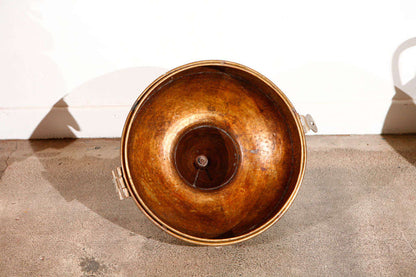Moroccan Antique Bronze Cover with Brass Etched Decor