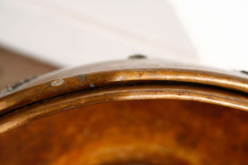 Moroccan Antique Bronze Cover with Brass Etched Decor