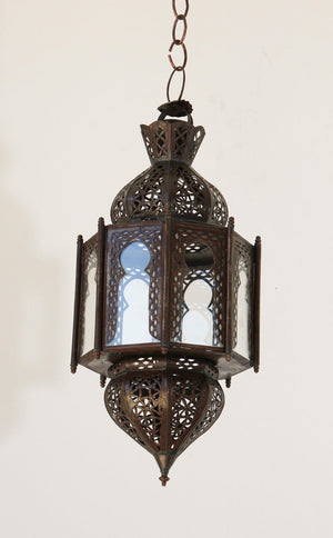 Moorish Clear Glass Lantern, Octagonal Shape