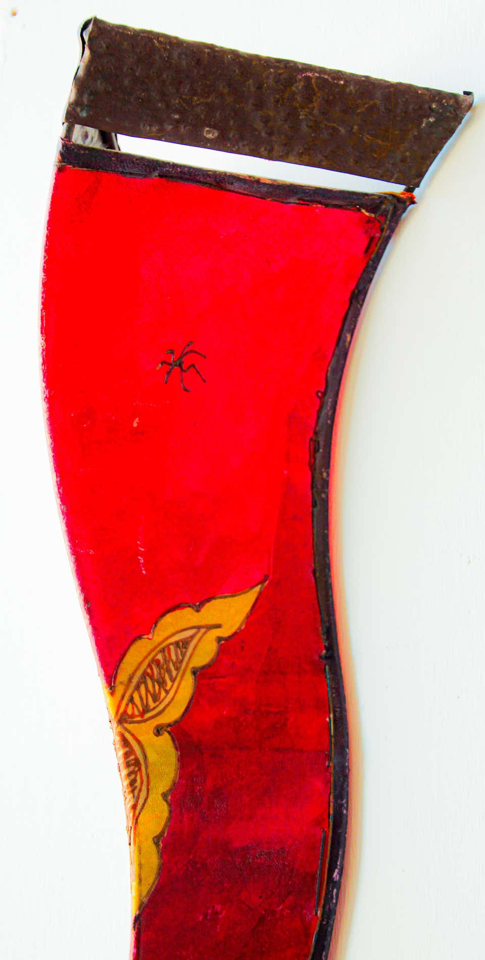 Large African Tribal Art Parchment Wall Shade Sconce