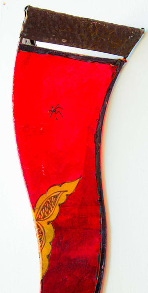 Large African Tribal Art Parchment Wall Shade Sconce