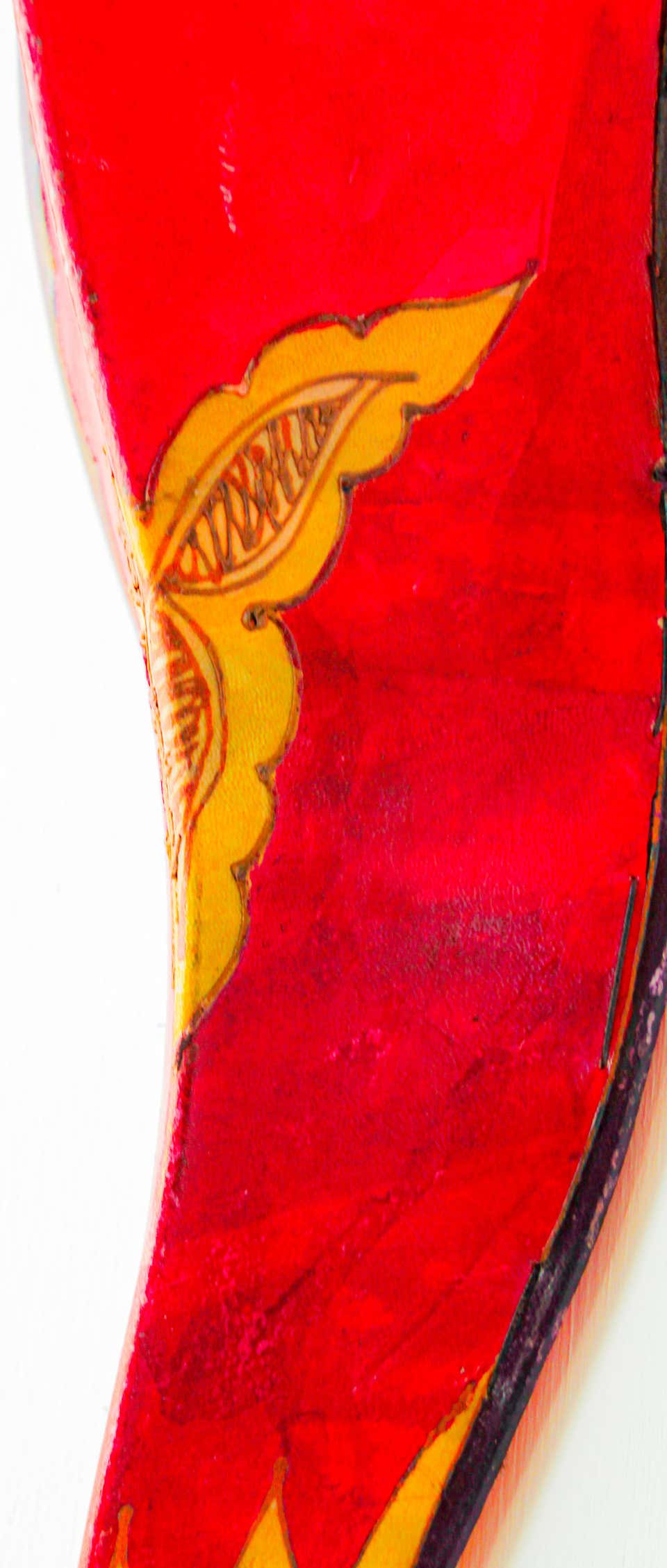 Large African Tribal Art Parchment Wall Shade Sconce