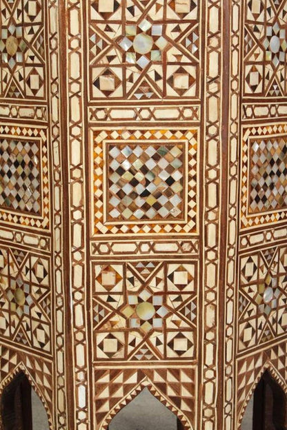 Pair of Moroccan Moorish Octagonal Pedestal Tables with Mother-of-Pearl