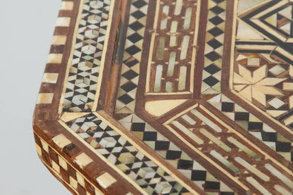 Pair of Moroccan Moorish Octagonal Pedestal Tables with Mother-of-Pearl