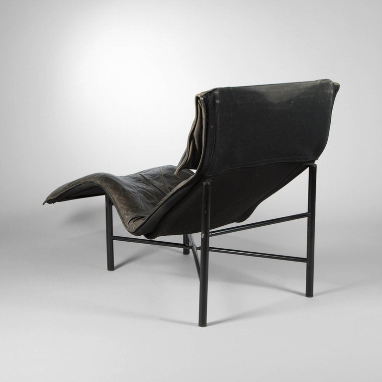 Tord Bjorklund Chaise Longue in Black Leather, 1970