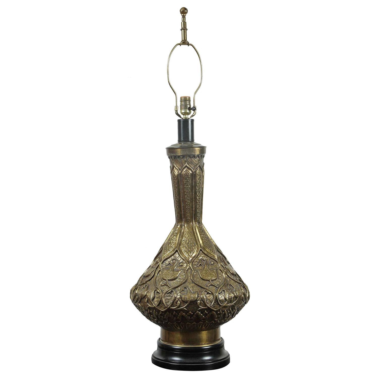 Moorish Indo Persian Brass Table Lamp - E-mosaik