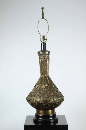 Moorish Indo Persian Brass Table Lamp