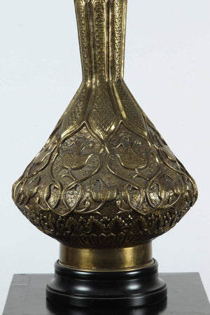 Moorish Indo Persian Brass Table Lamp